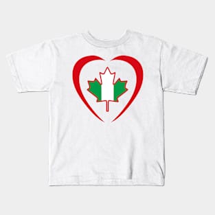 Canadian Nigerian Multinational Patriot Flag (Heart) Kids T-Shirt